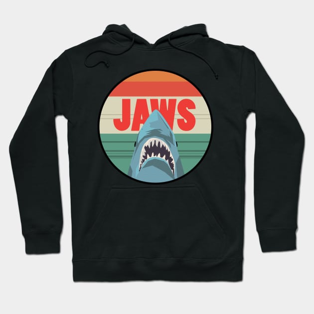 Jaws 1975 Vintage Retro Hoodie by LeonArt-D